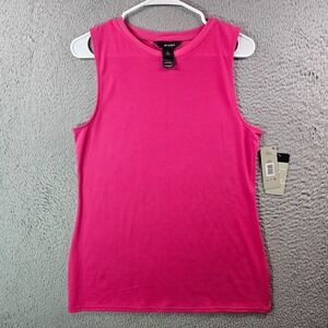 NWT Ali Miles Sleeveless Tank Top‎ Women Small Hot Pink Strech NEW